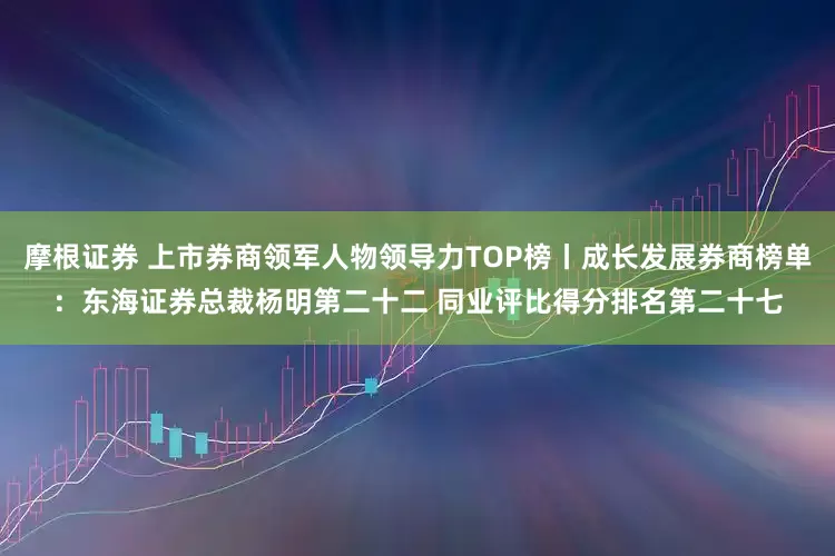 摩根证券 上市券商领军人物领导力TOP榜丨成长发展券商榜单：东海证券总裁杨明第二十二 同业评比得分排名第二十七